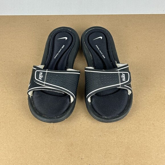 Nike Comfort Footbed Slide Sandals Womens 7 Black White Comfort Sport Padded - Picture 2 of 9